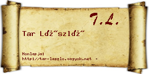 Tar László névjegykártya